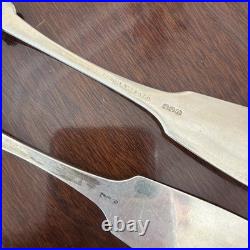 2 COIN SILVER SPOONS SERVING SPOONS one Philo Dubois one Hall and Hewson c1845