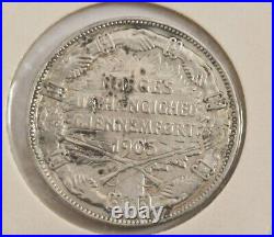 2 Kroner Antique Silver Coin Norway 1907 Norwegian Independence With Guns 7
