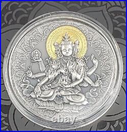 2 oz. Ancient Buddha Silver Coin 2020 Cameroon 2,000 CFA Francs Antique Finish