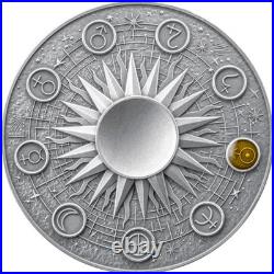 2 oz Silver Coin 2025 Ghana Solar System Uranus Antiqued Quartz Spherical