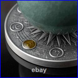 2 oz Silver Coin 2025 Ghana Solar System Uranus Antiqued Quartz Spherical