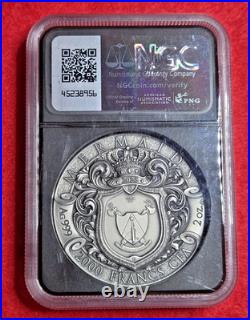 2 oz Silver Mermaids Orange Antiqued 2025 Cameroon S2000F NGC MS70 Vaultbox