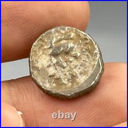 2000+ Years old ancient Roman king with cap solid silver coin