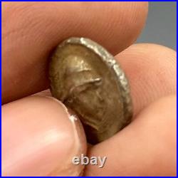 2000+ Years old ancient Roman king with cap solid silver coin