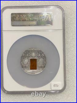 2009 Palau Mineral Art Catherine Palace NGC MS 70 Antiqued Amber Chamber