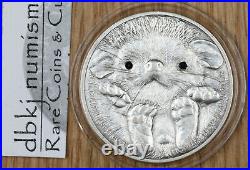 2012 Mongolia Hedgehog 500 Togrog 1 Oz. 999 Silver Coin AU