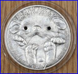 2012 Mongolia Hedgehog 500 Togrog 1 Oz. 999 Silver Coin AU