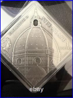 2014.999 Fine Silver Niue Antique Renaissance Art Coin WithCOA & Display Box