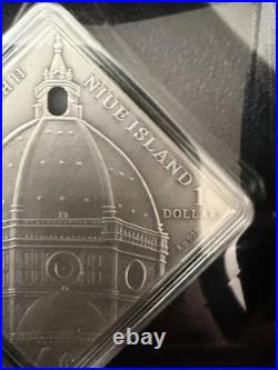 2014.999 Fine Silver Niue Antique Renaissance Art Coin WithCOA & Display Box