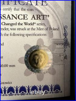 2014.999 Fine Silver Niue Antique Renaissance Art Coin WithCOA & Display Box