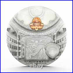 2014Palau $10 Famous Opera Crystal Series Paris Palais Garnier 2 Oz Silver Coin