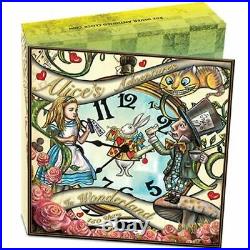 2015 150th Anv of Alice Adventures in Wonderland 2oz Silver Antiqued Clock Coin