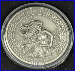 2015 Norse God SIF 2 oz Silver Antiqued UHR Coin BOX/COA -Mintage 1000