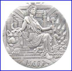 2015 Tuvalu 2 Dollars Silver Hera 2 Oz Antiqued 2390