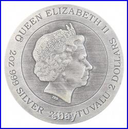 2015 Tuvalu 2 Dollars Silver Hera 2 Oz Antiqued 2390