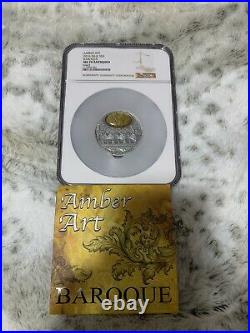 2016 2 Oz Silver $5 Niue BAROQUE Amber Art Antique Finish Coin NGC 70