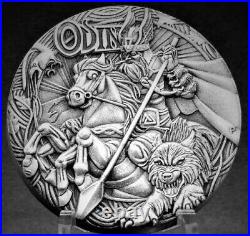 2016 2oz Silver Tuvalu $2 Norse Gods Odin #261 Perth Mint