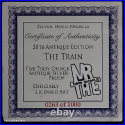 2016 Antique Edition Hobo Nickel (The Train) 5 oz. 999 Fine Silver