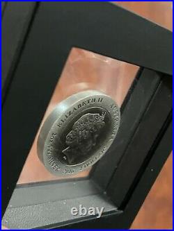 2016 Australian Kangaroo 2oz High Relief Antiqued Silver Coin OGP