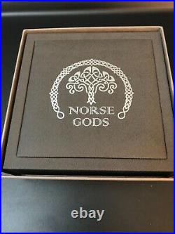 2016 COOK ISLANDS NORSE GODS HEIMDALL 2 OZ ANTIQUED SILVER COIN WithBOX & COA