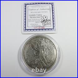 2016 Mr. The Hobo Nickels Antique 1oz Silver Green Fairy Fishbone Coin #54390P