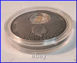 2016 Niue $5 California Gold Rush 1 oz. 999 Silver Coin 24K Gold Leaf Box COA