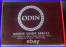 2016 Niue $5 Norse Gods Odin 2 oz. 999 Silver Ultra High Relief Antiqued + box