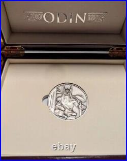 2016 Niue $5 Norse Gods Odin 2 oz. 999 Silver Ultra High Relief Antiqued + box