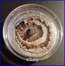 2016 Niue Popgai Crater Metorite 1 oz silver coin antique finish. Mintage 666