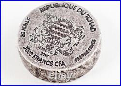 2016 Republic of Chad Egyptian King Tut 5 oz Silver Coin. 999 Silver BU