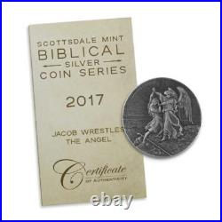 2017 2 oz. 999 Silver Coin Jacob Wrestles the Angel Biblical Coin Series #A493 2017 2 oz. 999 Silver Coin Jacob Wrestles the Angel Biblical Coin Series #A493
