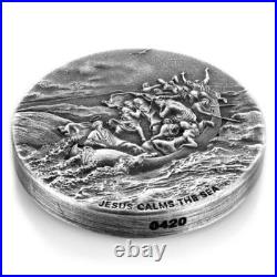 2017 2 oz. 999 Silver Coin Jesus Calms the Sea Biblical Coin Series #A493