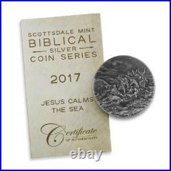 2017 2 oz. 999 Silver Coin Jesus Calms the Sea Biblical Coin Series #A493