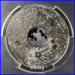 2017 $20 Moon Cook Islands 3 oz Silver. 999 Antique First Day FDOI PCGS MS 70