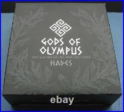 2017 Cook Islands $2 Gods of Olympus Hades 2oz. 999 Silver High Relief Antiqued