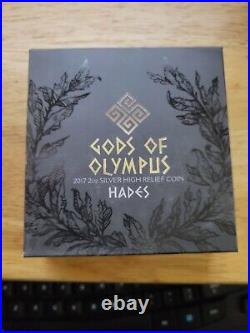 2017 GODS OF OLYMPUS HADES 2oz Silver Coin HIGH RELIEF ANTIQUE Perth Mint