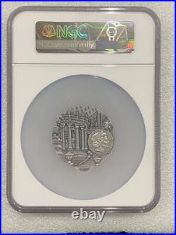 2017 Niue AMBER ART Renaissance 2 oz Silver 999 NGC MS 70 Antiqued