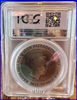 2017-P $2 Tuvalu Norse Goddesses Freya 2oz High Relief Antiqued PCGS PR70