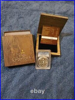 2017 P Tuvalu Norse Goddess Hel Antiqued 2oz Silver Coin PCGS PR70 FDOI