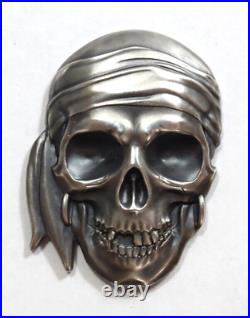 2017 Republic of Palau Pirate Skull $5 Silver Antique Finish