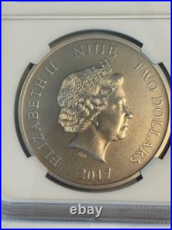 2017 Silver Niue $2 NGC PF70 Antiqued Zulus Warriors of History (Top Pop)