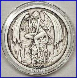 2017 Temptation of the Succubus 2oz Antique Silver Round Coin