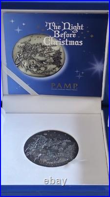 2017 The Night Before Christmas $15 5oz. 999 Silver Coin Antique Finish 500 Mint 2017 The Night Before Christmas $15 5oz. 999 Silver Coin Antique Finish 500 Mint