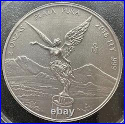 2018 2 oz Silver Antique Mexican Libertad Coin