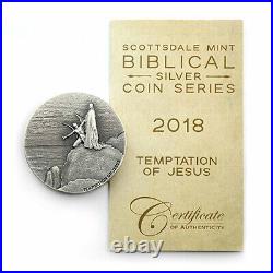 2018 2 oz Temptation of Jesus Biblical Series Silver Coin
