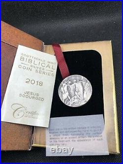 2018 Biblical Series Jesus Scourged 2 oz Silver Antiqued Coin NEW UNWRAPPED