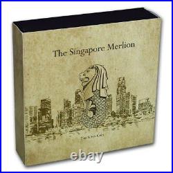2018 Chad Singapore Merlion Antiqued 2 oz. 999 Silver Coin Only 908 Minted