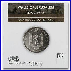 2018 Israel 3 oz Silver Walls of Jerusalem Antique Finish SKU#179427