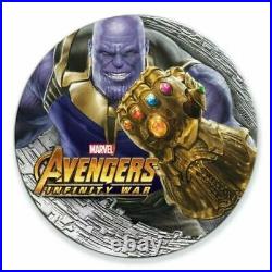 2018 Marvel Fiji 2 oz Silver Avengers Infinity War Coin THANOS Antiqued OGP