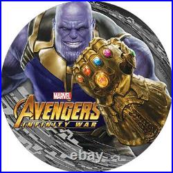2018 Marvel THANOS INFINITY WAR 2oz Pure Silver Color Antiqued Coin